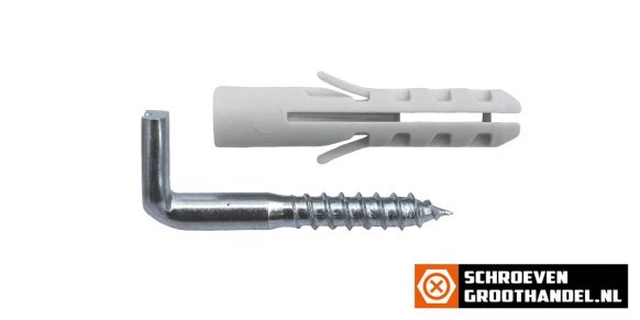 Nylon pluggen 6mm met muurduimen 40mm 6 stuks
