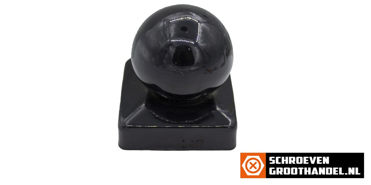 Paalkap bol 71x71 mm zwart verzinkt 1 stuk