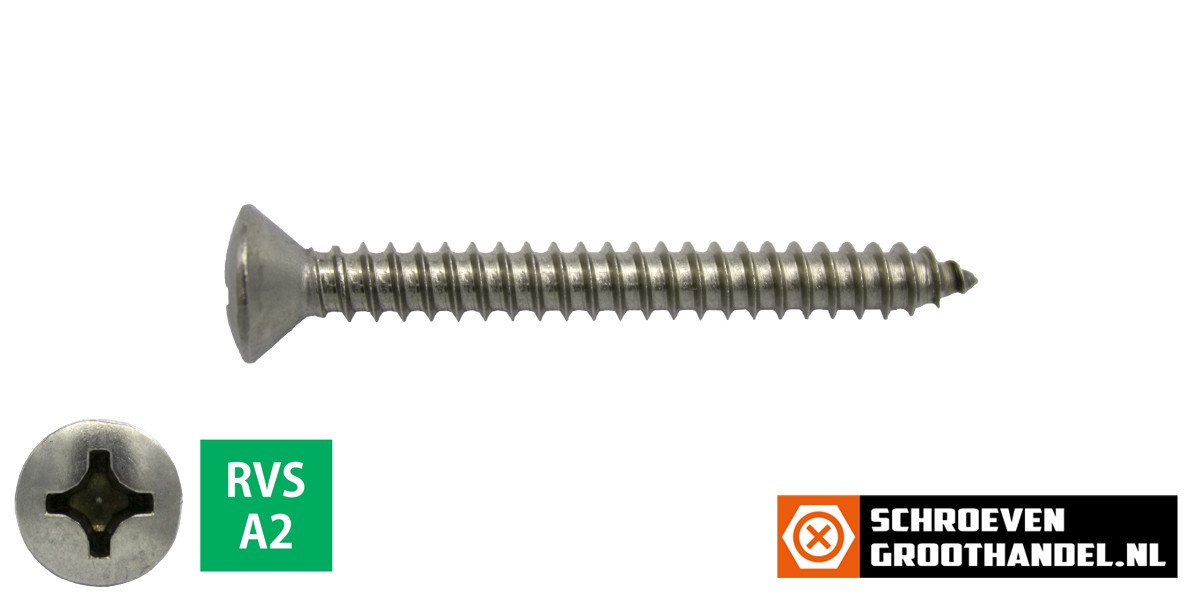 Parkers RVS A2 5,5x45mm lenskop philips DIN 7983 200 stuks