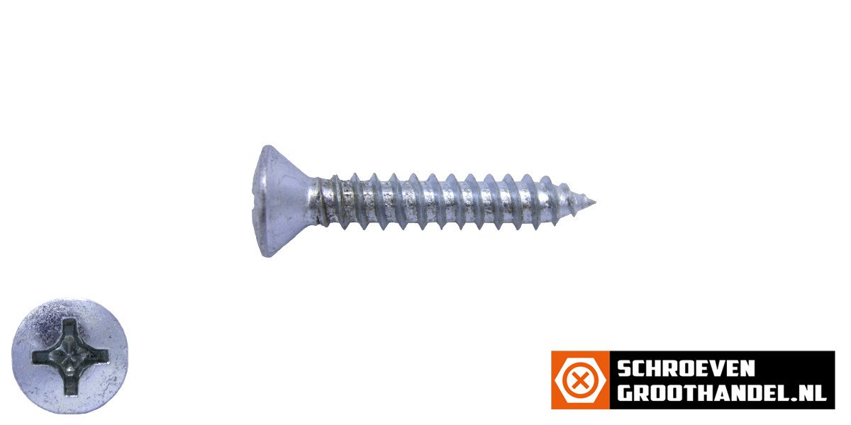 Parkers verzinkt 3,5x19mm lenskop philips DIN 7983 200 stuks