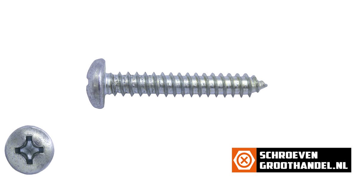 Parkers verzinkt 3,9x38mm cilinderkop philips DIN 7981 200 stuks