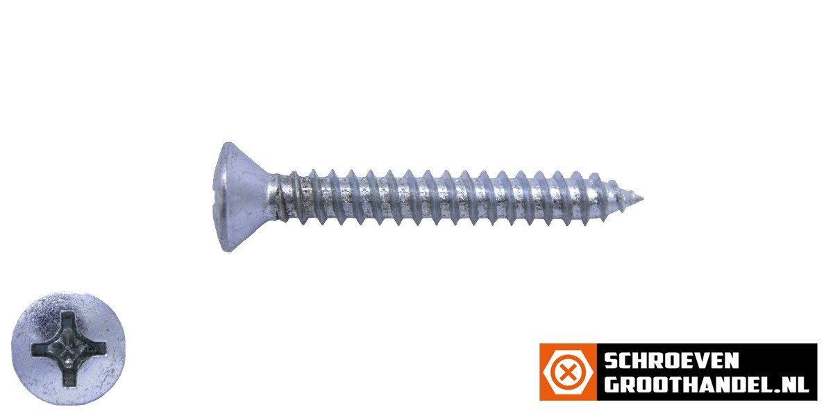 Parkers verzinkt 6,3x38mm lenskop philips DIN 7983 200 stuks
