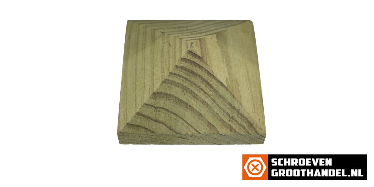 Paalkap pyramide 100x100 mm hout 1 stuk