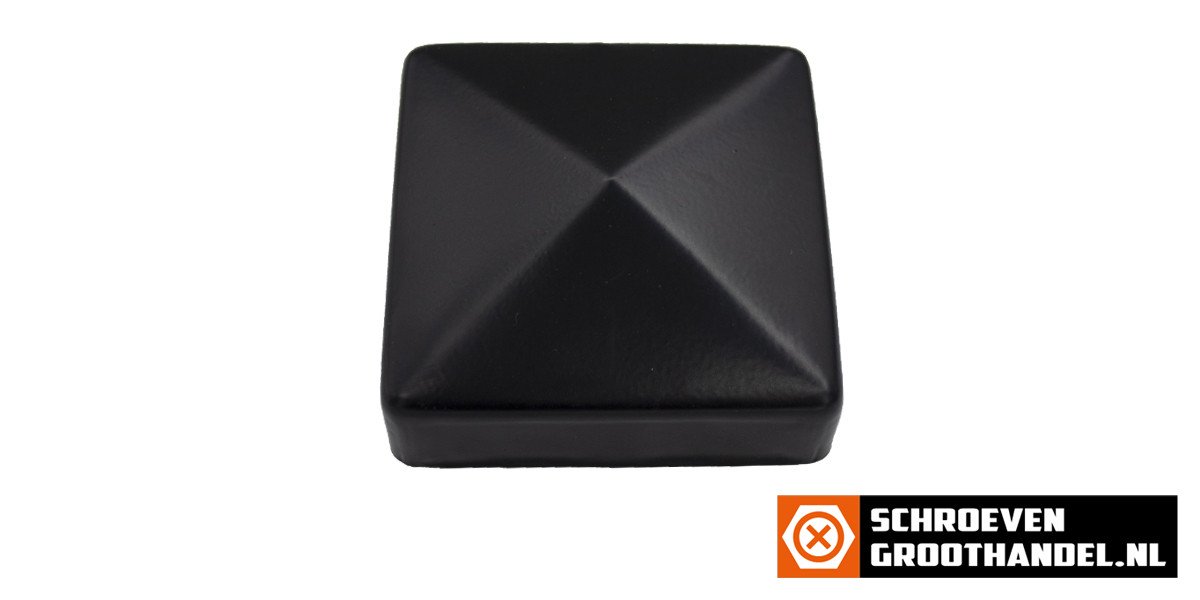 Paalkap pyramide 71x71 mm zwart verzinkt 1 stuk