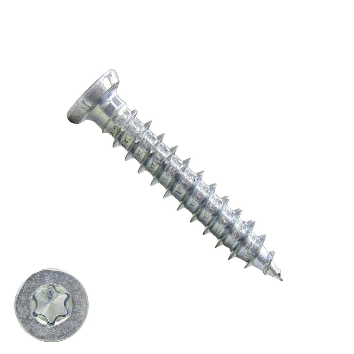 Kozijnschroeven 7,5x42 mm verzinkt platkop TORX 100 stuks