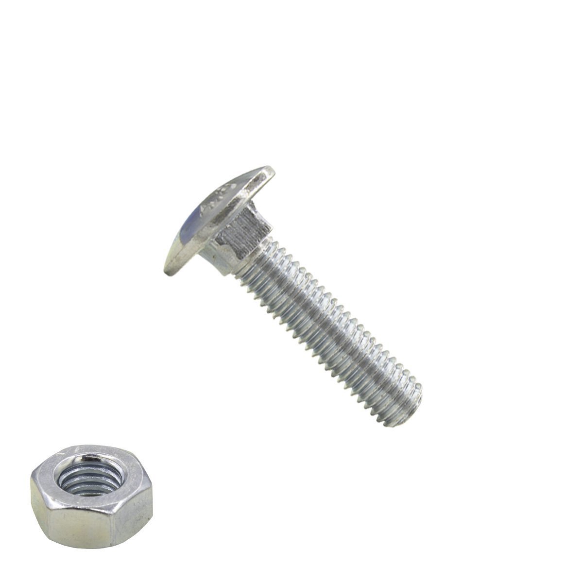 Slotbouten M12 verzinkt 12x35 mm met moeren 50 stuks