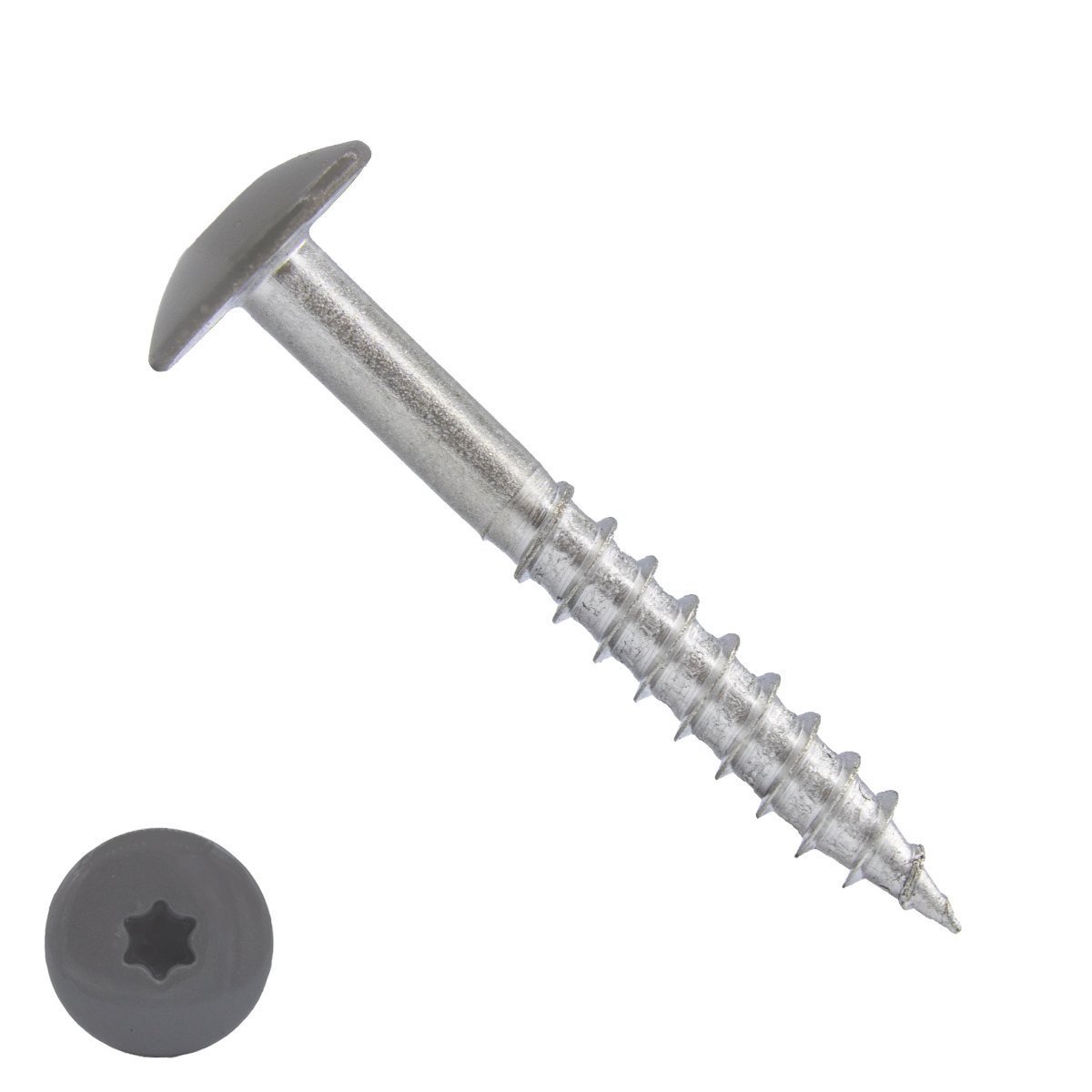 Schroeven voor Trespa® / HPL-platen 4,8x32 mm RAL7037 stofgrijs RVS A2 TORX 100 stuks