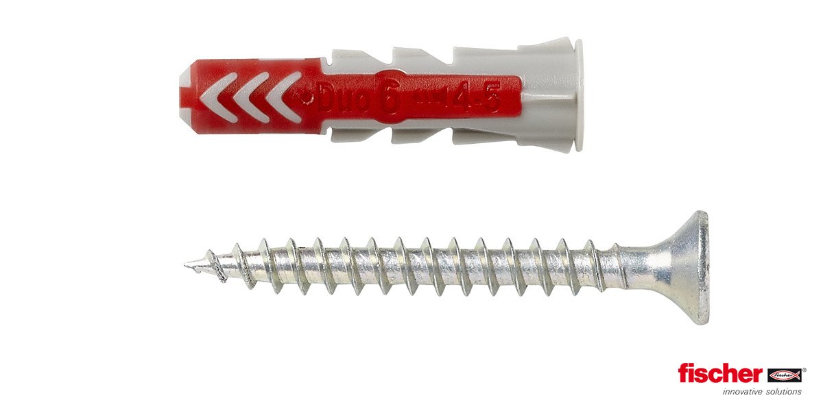 Fischer Duopower pluggen 6x30 S met schroeven 50 stuks