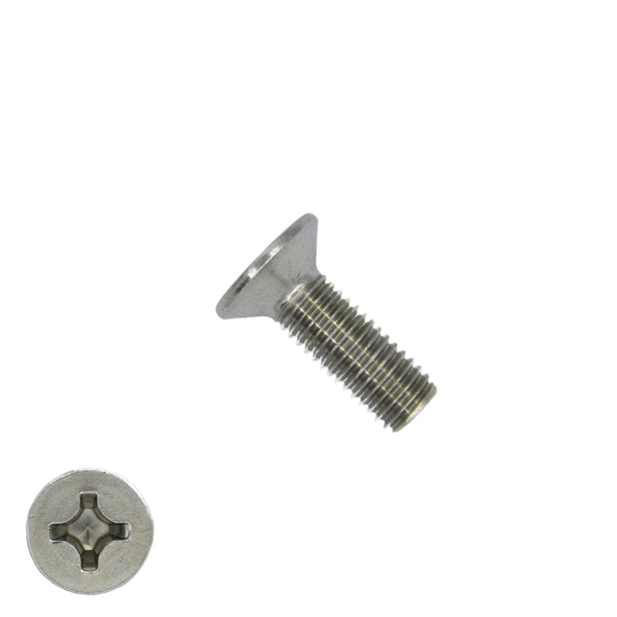 Metaalschroeven platkop M3 x 6mm DIN965 RVS A2 philips 200 stuks
