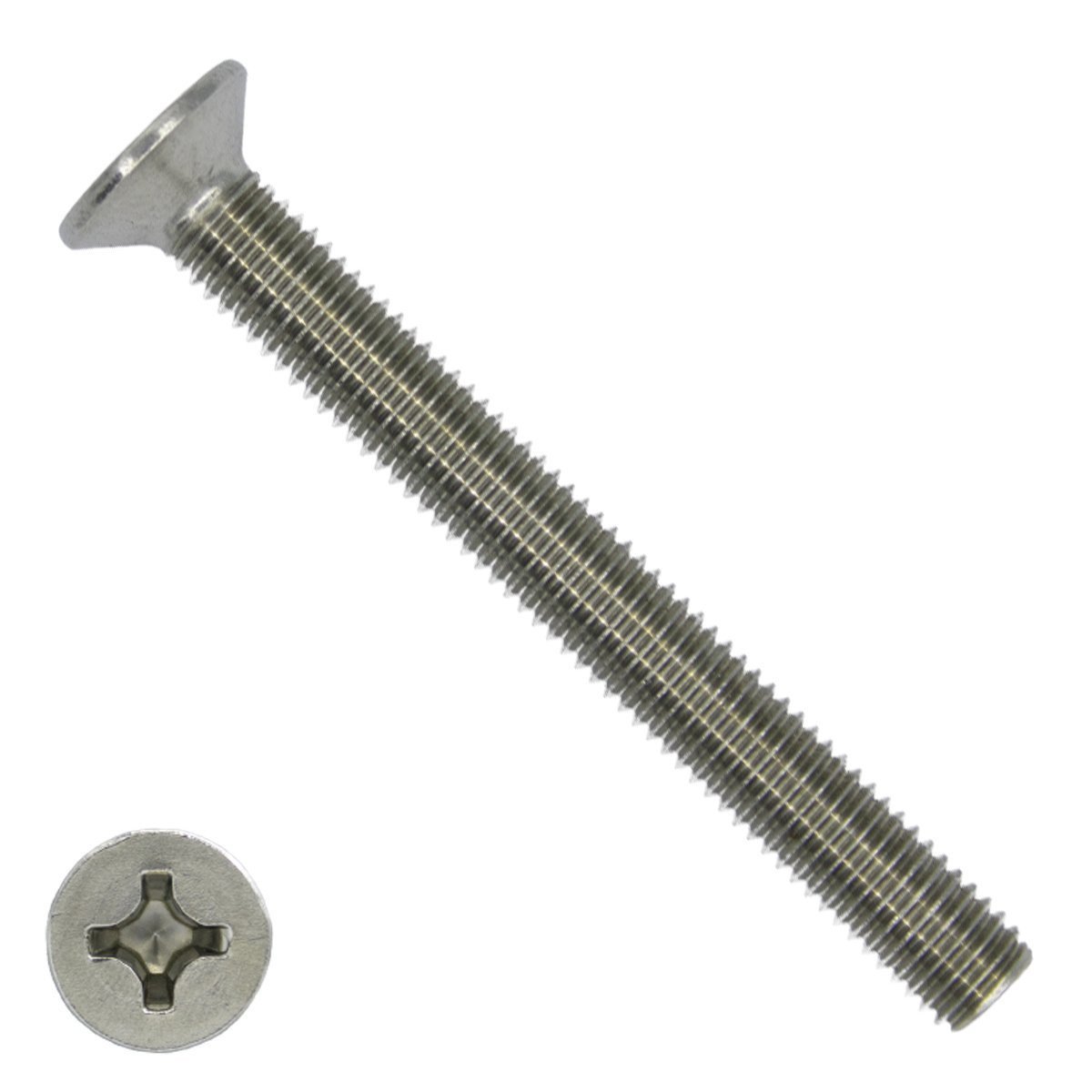 Metaalschroeven platkop M5 x 85mm DIN965 RVS A2 philips 200 stuks