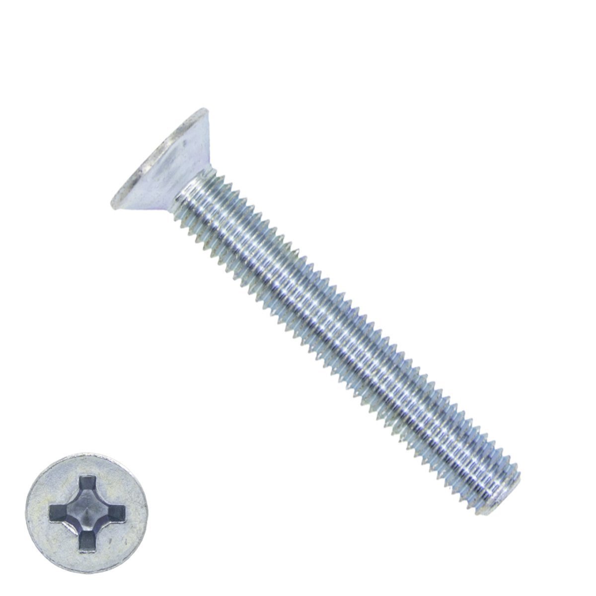 Metaalschroeven platkop M6 x 45mm DIN965 verzinkt philips 200 stuks
