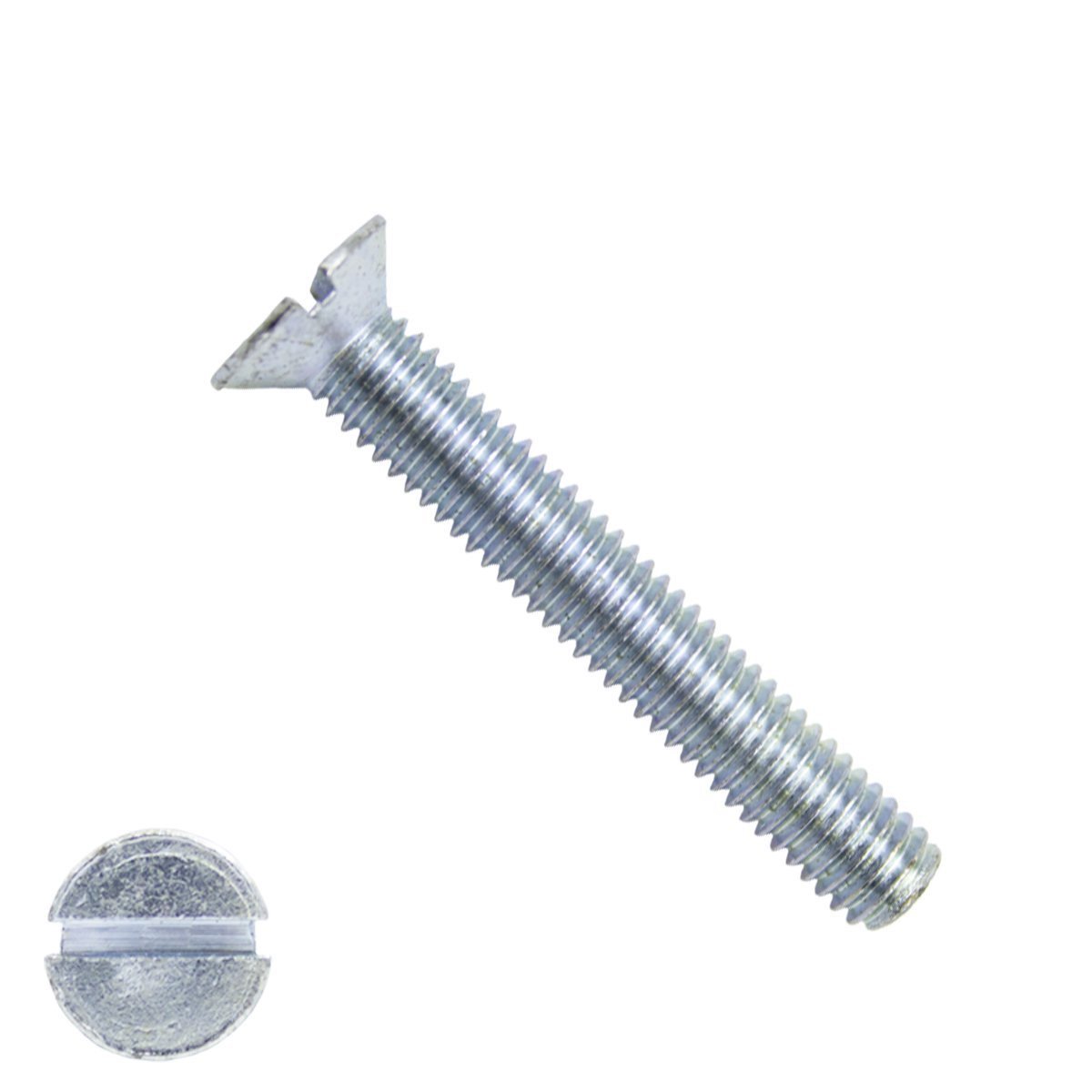 Metaalschroeven platkop M3 x 50mm DIN963 verzinkt zaagsnede 200 stuks