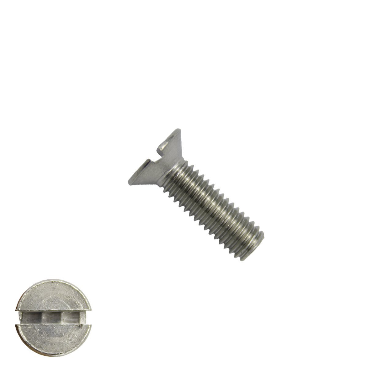 Metaalschroeven platkop M3 x 8mm DIN963 RVS A2 zaagsnede 200 stuks