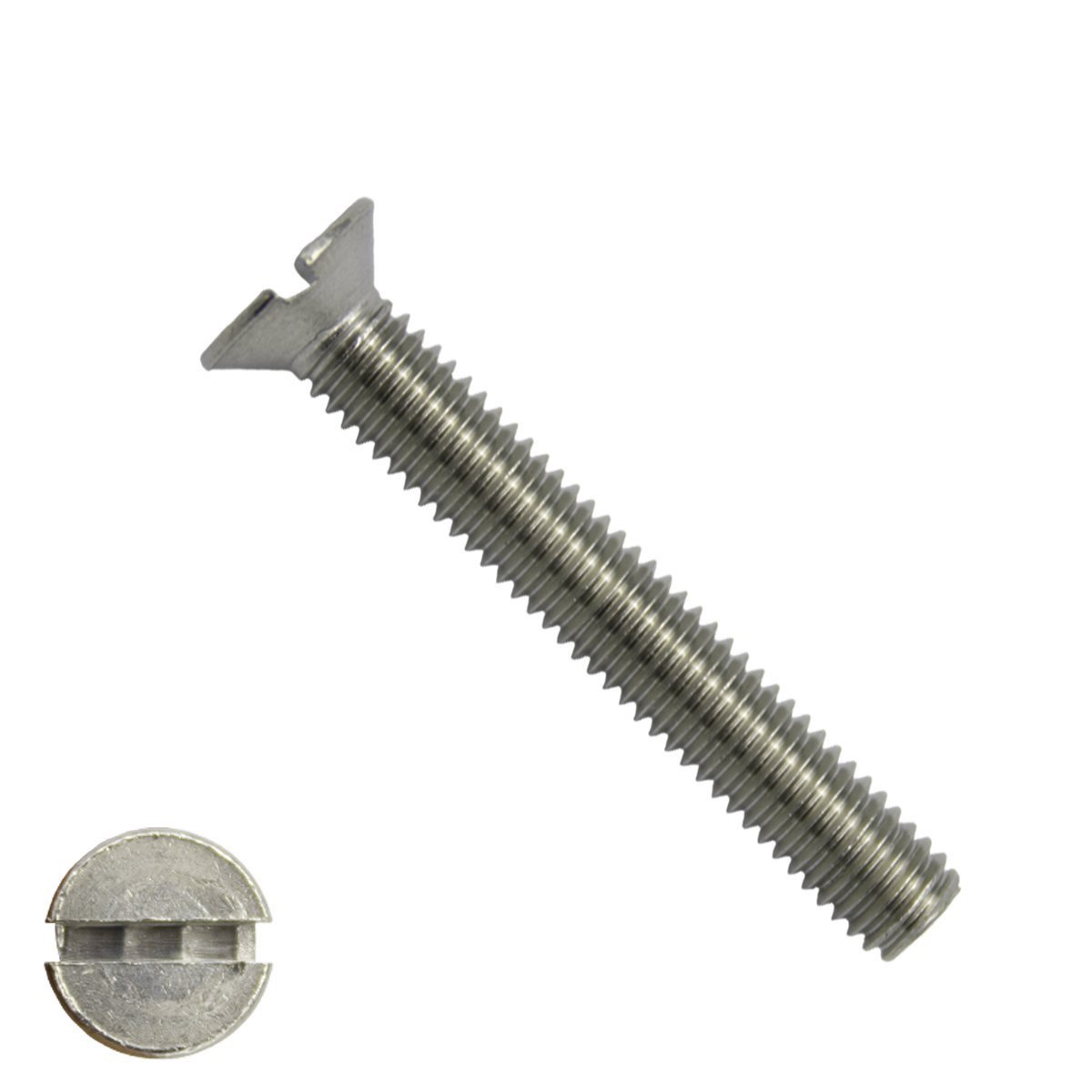 Metaalschroeven platkop M4 x 40mm DIN963 RVS A2 zaagsnede 200 stuks