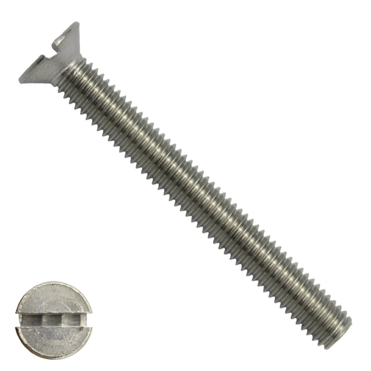 Metaalschroeven platkop M6 x 100mm DIN963 RVS A2 zaagsnede 200 stuks