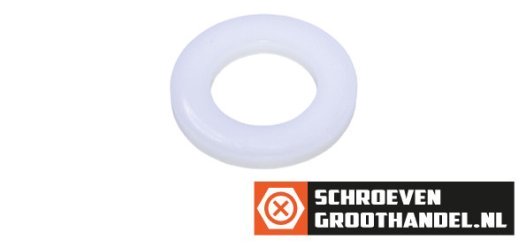 Sluitringen M6 nylon wit DIN125A 200 stuks