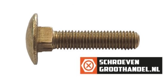 Slotbouten M6 Messing 6x35 mm 25 stuks