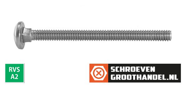 Slotbouten M6 RVS A2 6x75 mm 100 stuks