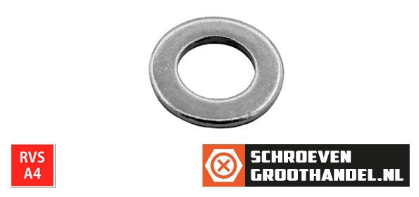 Sluitringen M12 RVS A4 DIN125A 100 stuks
