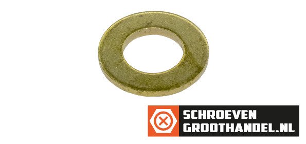Sluitringen M4 messing DIN125A 100 stuks