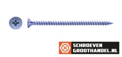 Spaanplaatschroeven 5x80mm verzinkt platkop pozidriv-2 200 stuks