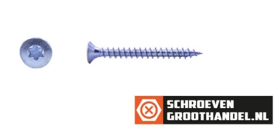 Spaanplaatschroeven 3x40mm verzinkt platkop TORX-10 200 stuks
