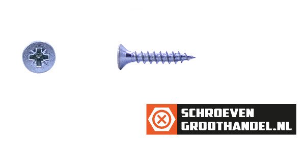 Spaanplaatschroeven 5x20mm verzinkt platkop pozidriv-2 200 stuks
