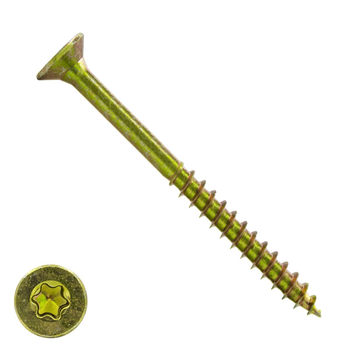 Spaanplaatschroeven 4,5x80/48mm geel verzinkt platkop TORX-20 200 stuks