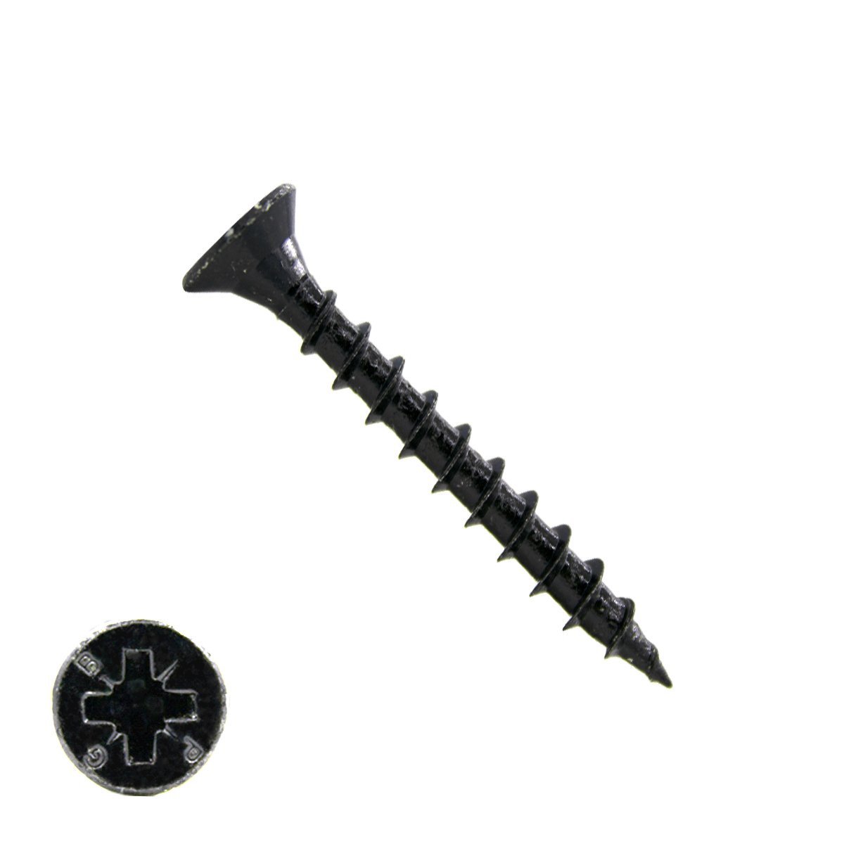 Spaanplaatschroeven 4x40 mm zwart gepassiveerd platkop Pozidriv-2 200 stuks
