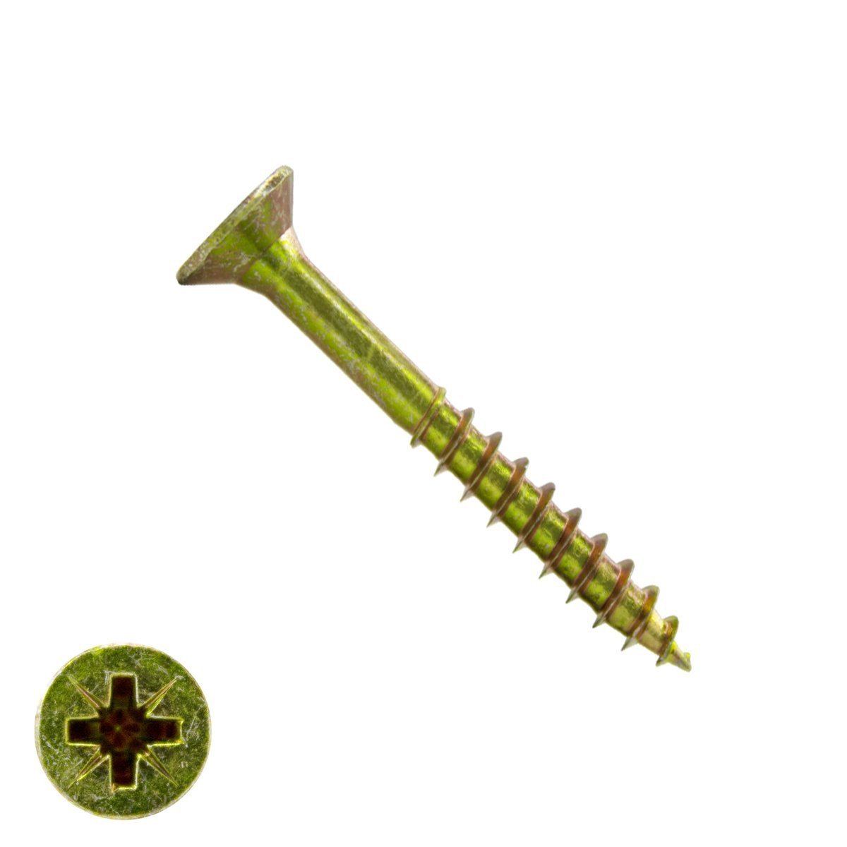 Spaanplaatschroeven 4x45/30mm geel verzinkt platkop pozidriv-2 200 stuks