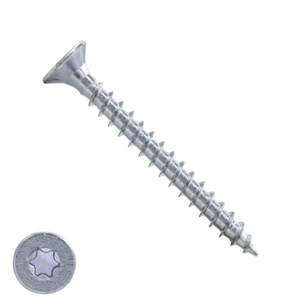 Spaanplaatschroeven 4x50mm verzinkt platkop TORX-20 200 stuks
