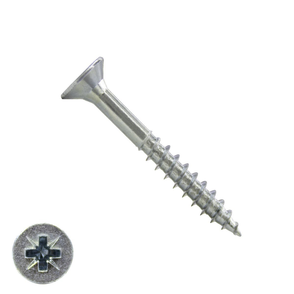Spaanplaatschroeven 5x40/24mm verzinkt platkop pozidriv-2 200 stuks