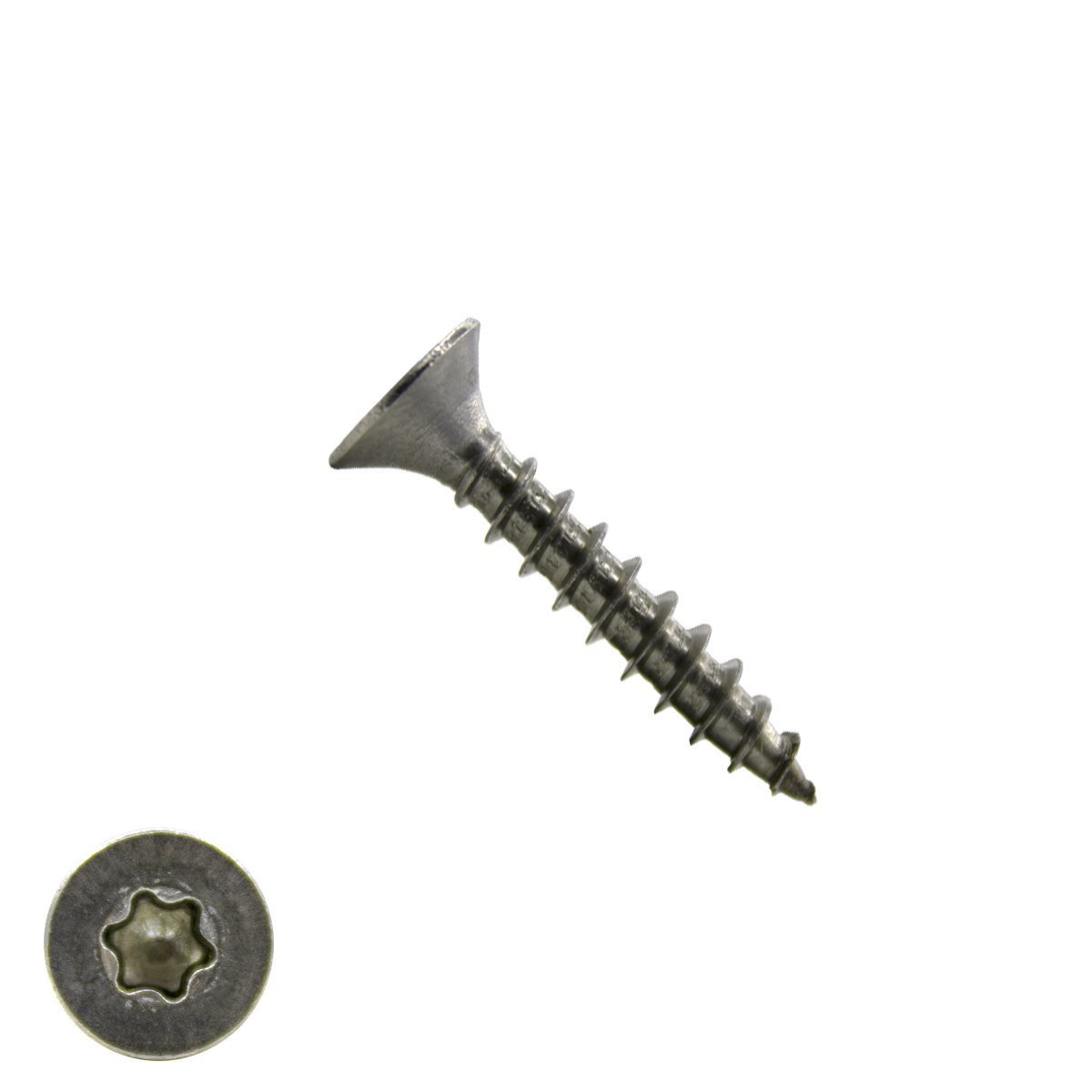 Spaanplaatschroeven 6x25mm RVS A2 platkop TORX-25 100 stuks