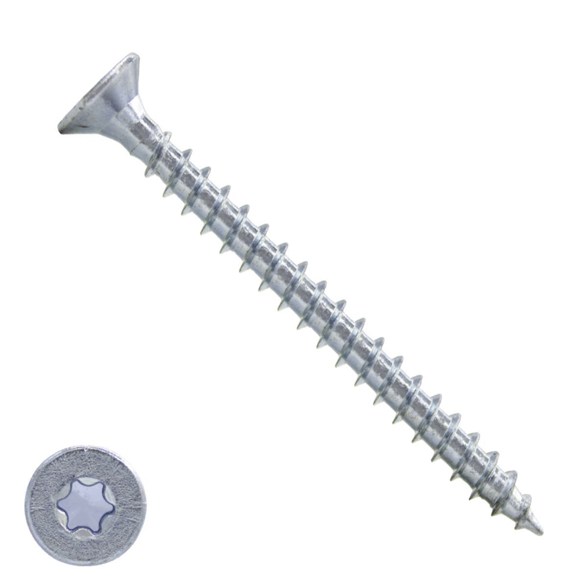 Spaanplaatschroeven 6x70mm verzinkt platkop TORX-30 200 stuks