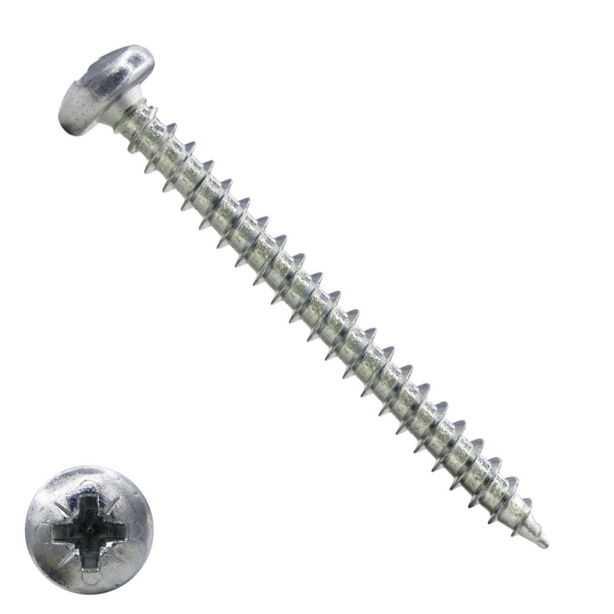 Spaanplaatschroeven 6x80mm verzinkt rondkop pozidriv-3 100 stuks