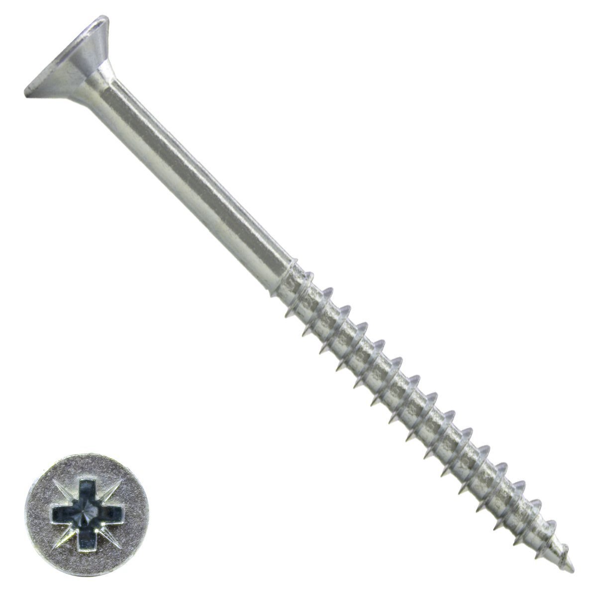 Spaanplaatschroeven 6x90/54mm verzinkt platkop pozidriv-3 200 stuks