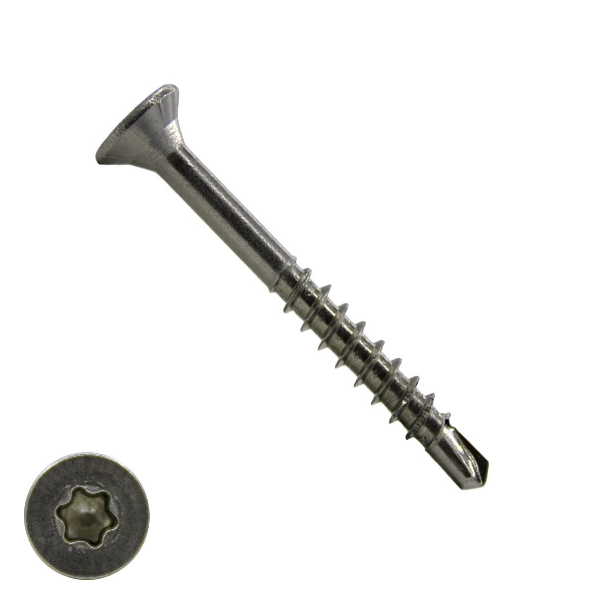 Spaanplaatschroeven zelfborend 5x50/30 mm RVS A2 platkop TORX 200 stuks