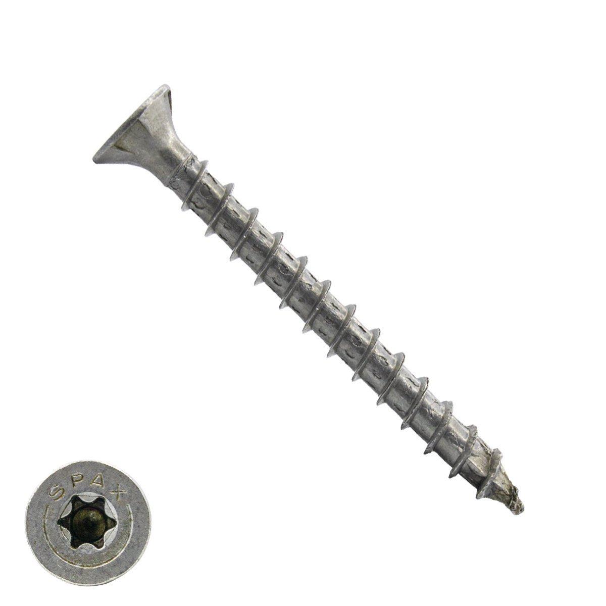Spax spaanplaatschroeven 4,5x50mm rvs a2 platkop torx 200 stuks
