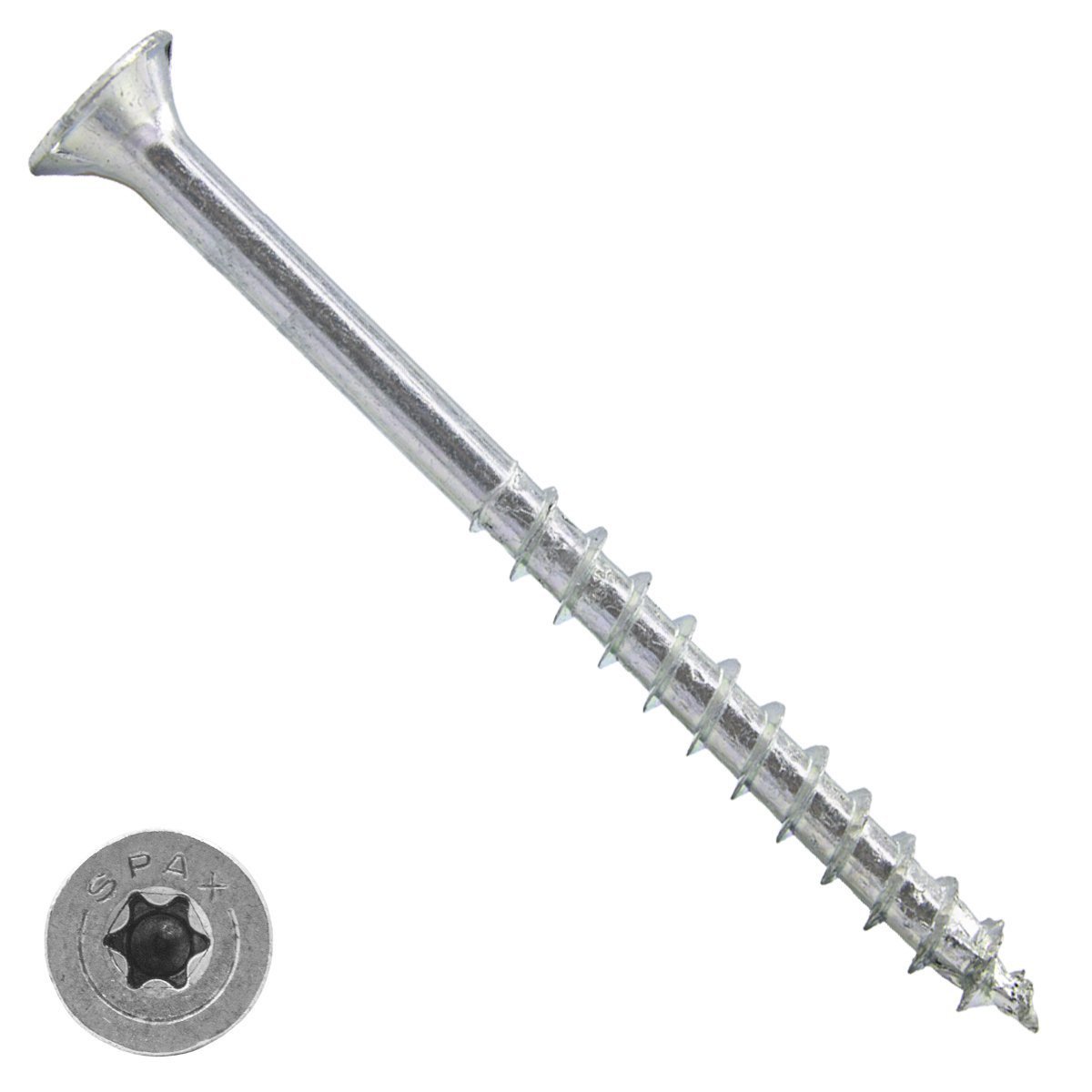 Spax spaanplaatschroeven 5x100mm deeldraad verzinkt platkop torx 200 stuks