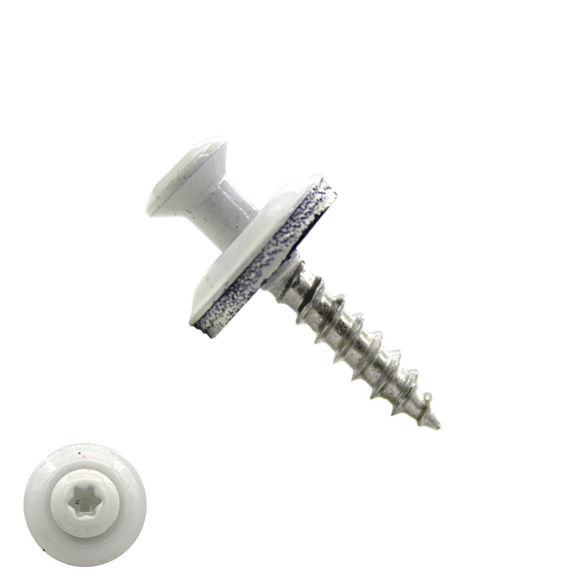 Spenglerschroeven 4,5x25mm RVS A2 RAL9010 Zuiver wit lenskop TORX-20 200 stuks