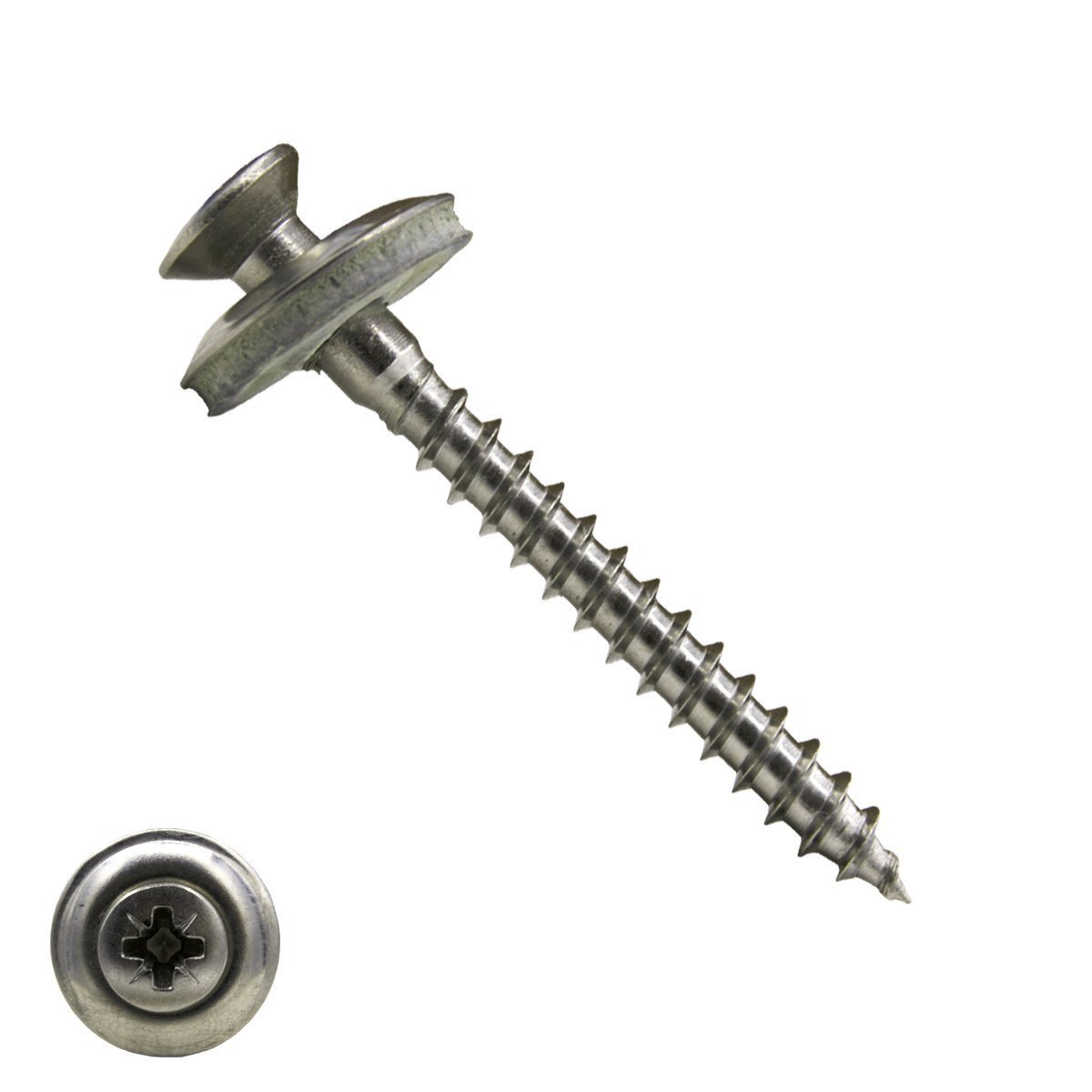 Spenglerschroeven 4,5x65mm RVS A2 lenskop 2-delig pozidriv-2 200 stuks