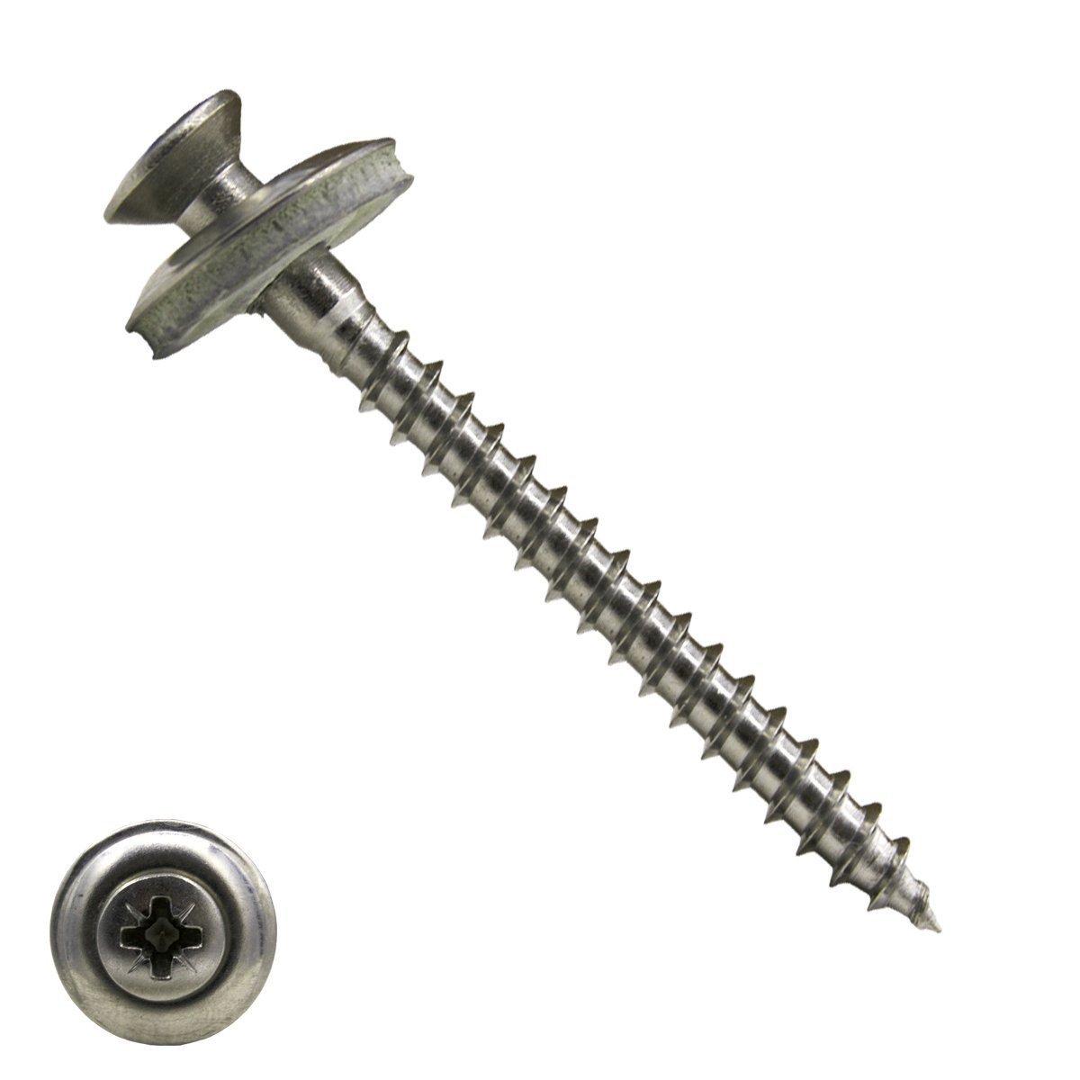 Spenglerschroeven 4,5x80mm RVS A2 lenskop 2-delig pozidriv-2 200 stuks
