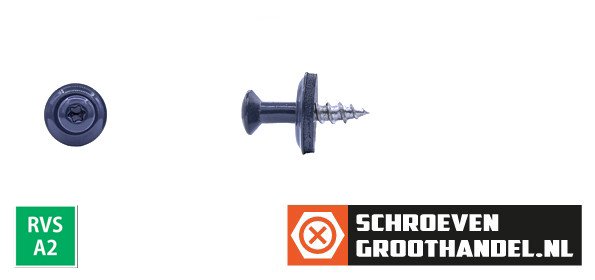 Spenglerschroeven 4,5x25mm RVS A2 RAL7016 Antracietgrijs lenskop TORX-20 200 stuks