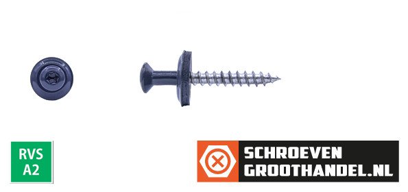 Spenglerschroeven 4,5x45mm RVS A2 RAL7016 Antracietgrijs lenskop TORX-20 200 stuks