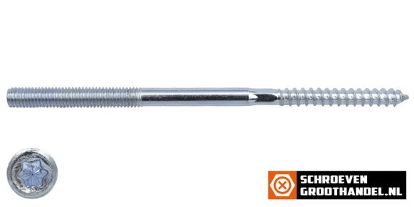Stokeinden M8x160mm Torx-25 verzinkt 50 stuks