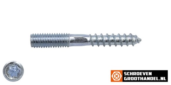 Stokeinden M8x50mm Torx-25 verzinkt 100 stuks