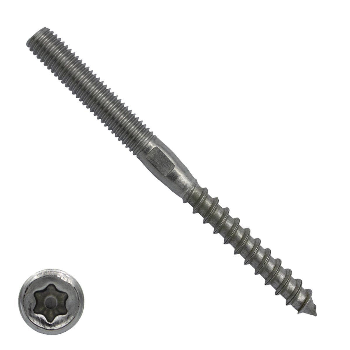 Stokeinden M10x120mm Torx-25 RVS A2 100 stuks