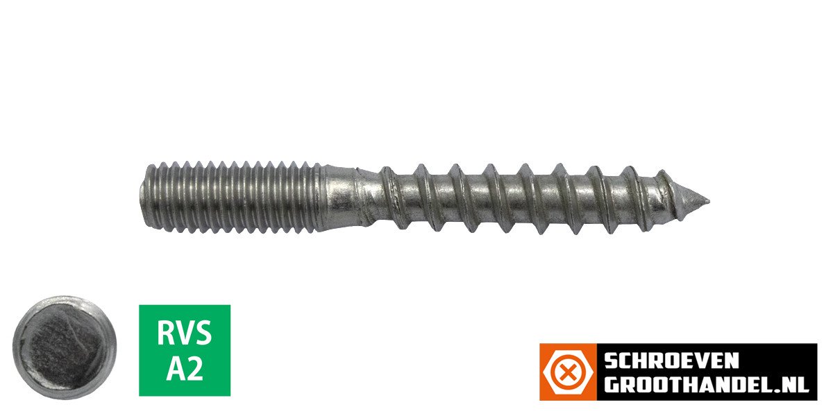 Stokeinden M10x60mm RVS A2 50 stuks