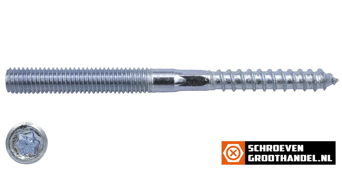 Stokeinden M8x140mm Torx-25 verzinkt 50 stuks