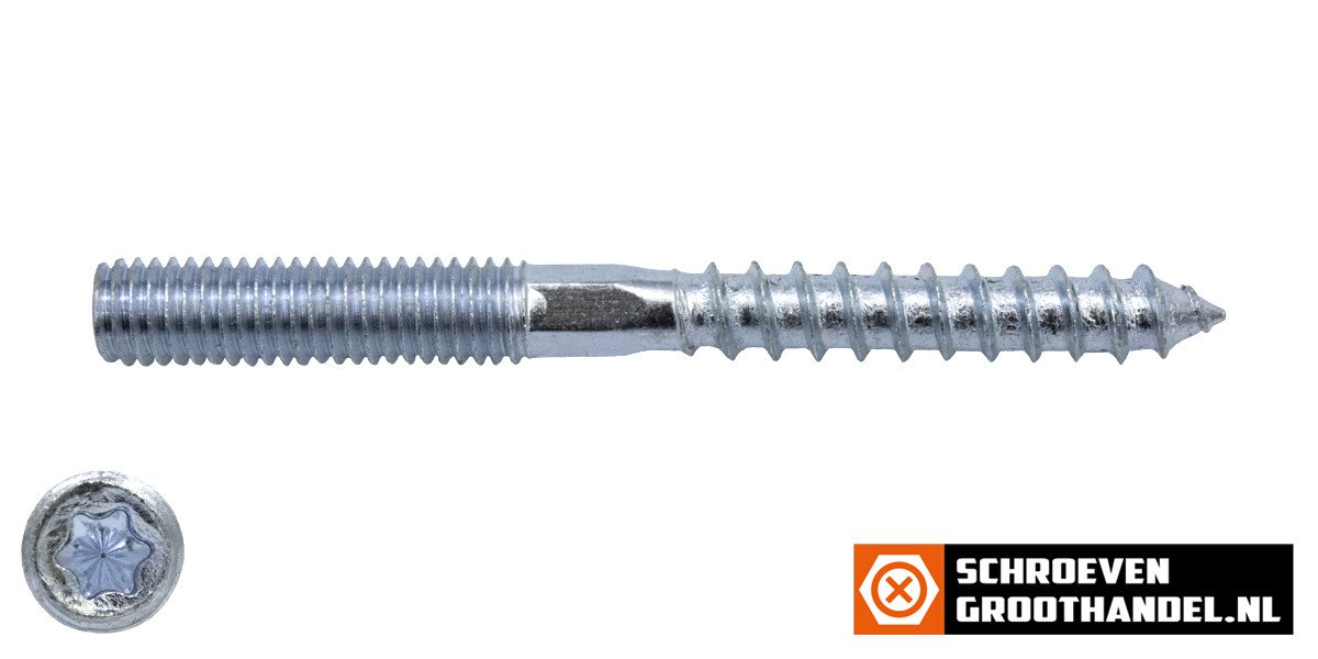Stokeinden M8x90mm Torx-25 verzinkt 100 stuks